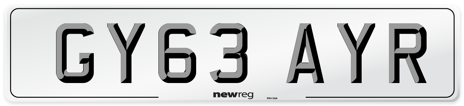 GY63 AYR Number Plate from New Reg